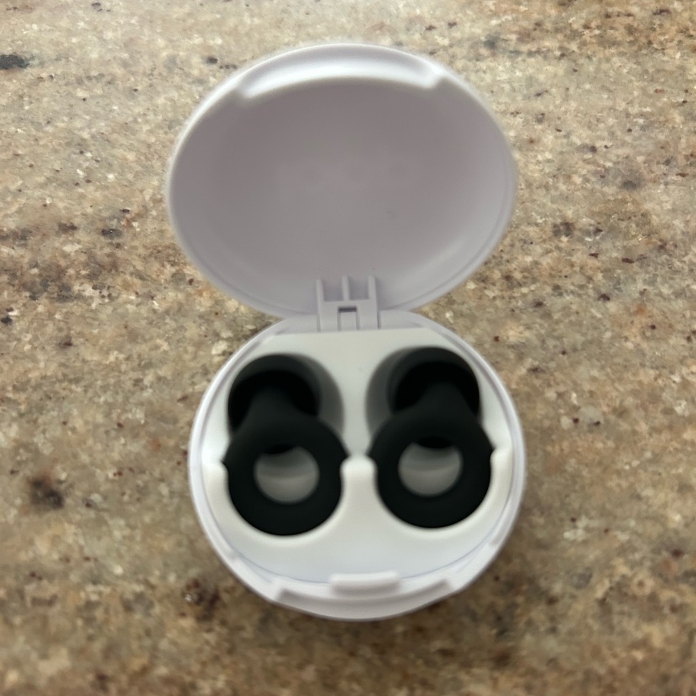 Premium Black Earbud Covers with White Case